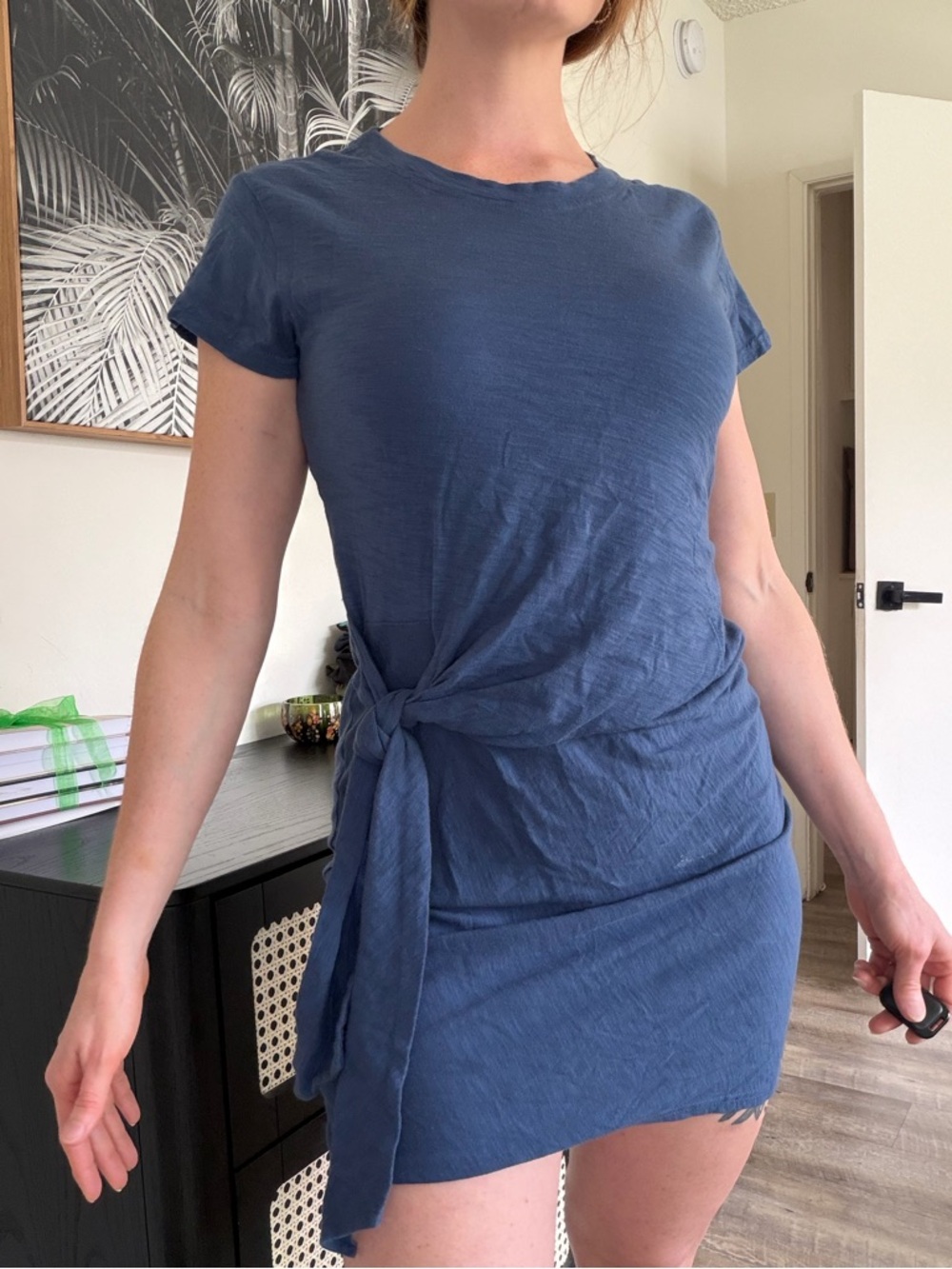 GAP Navy Blue Tie-Waist T-Shirt Dress
